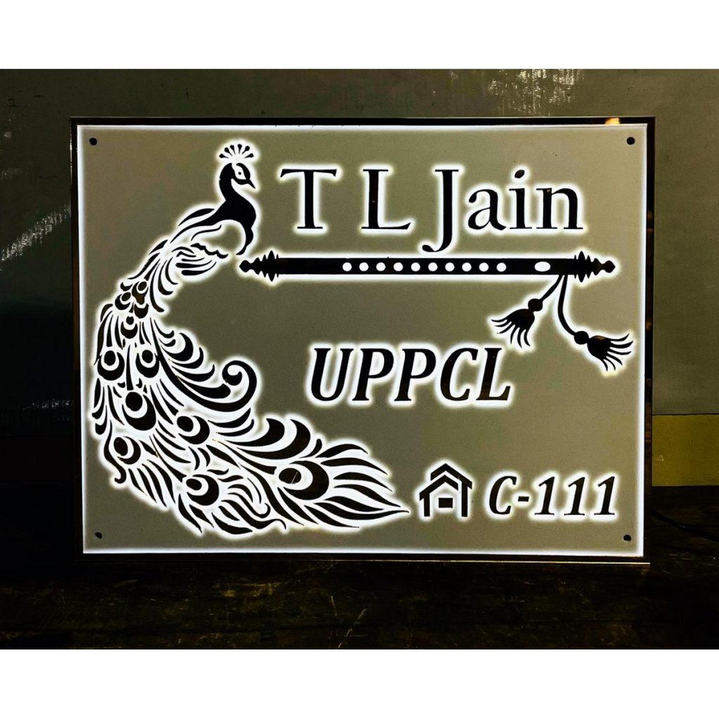 Classic Design 3D Embossed Acrylic Letters Waterproof LED Name Plate 1