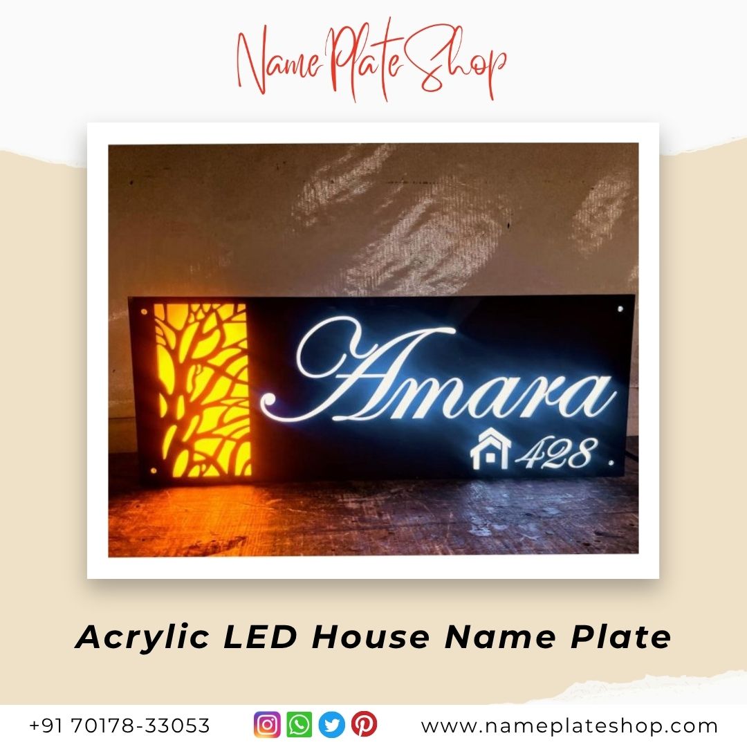 Acrylic LED HOUSE Name Plate NPS