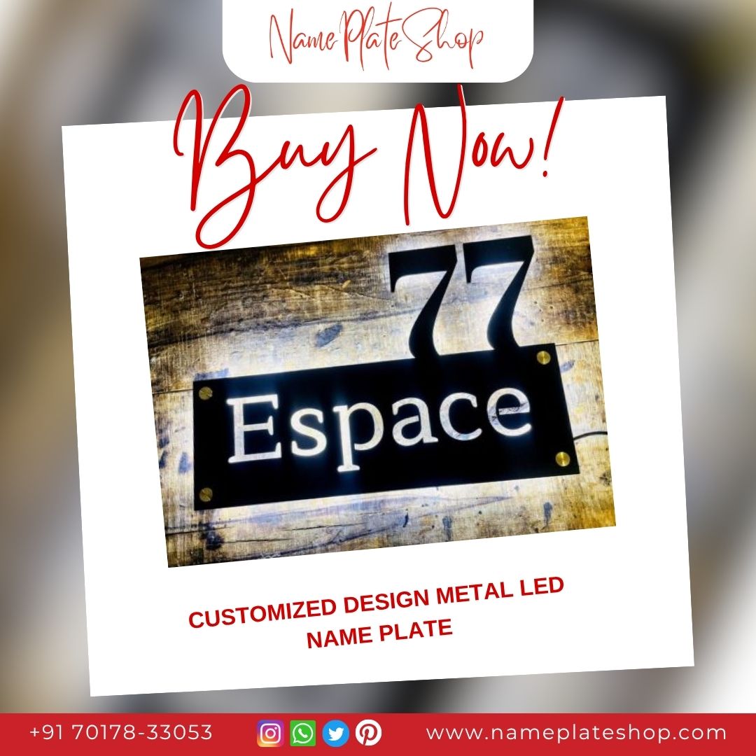 CNC Laser Cut Cutsomised Metal LED Name Plate