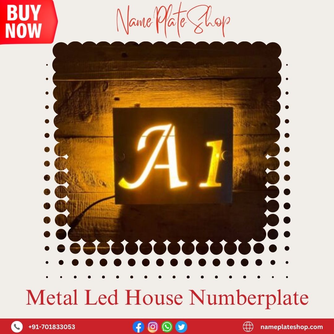 Metal LED House Numberplate NPS