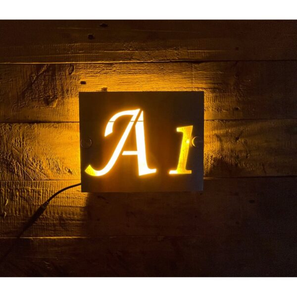 Metal Led House Number Plate 600x600