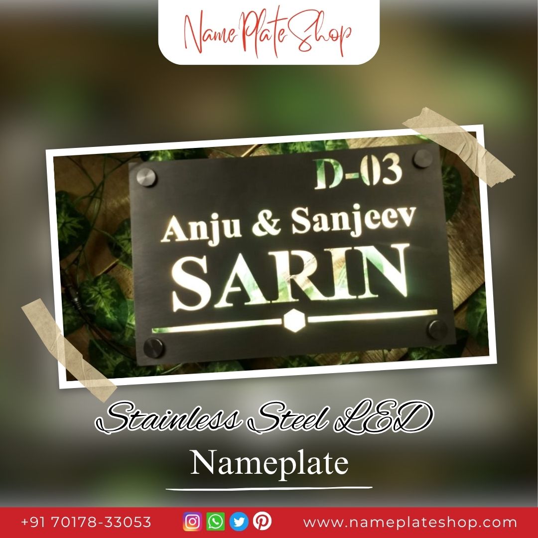 Stainless Steel LED Nameplate