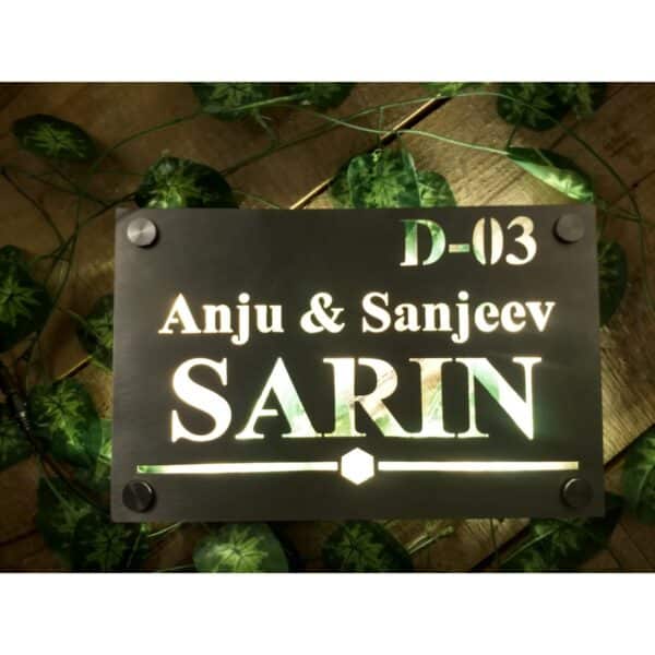Vintage Stainless steel LED Nameplate 600x600