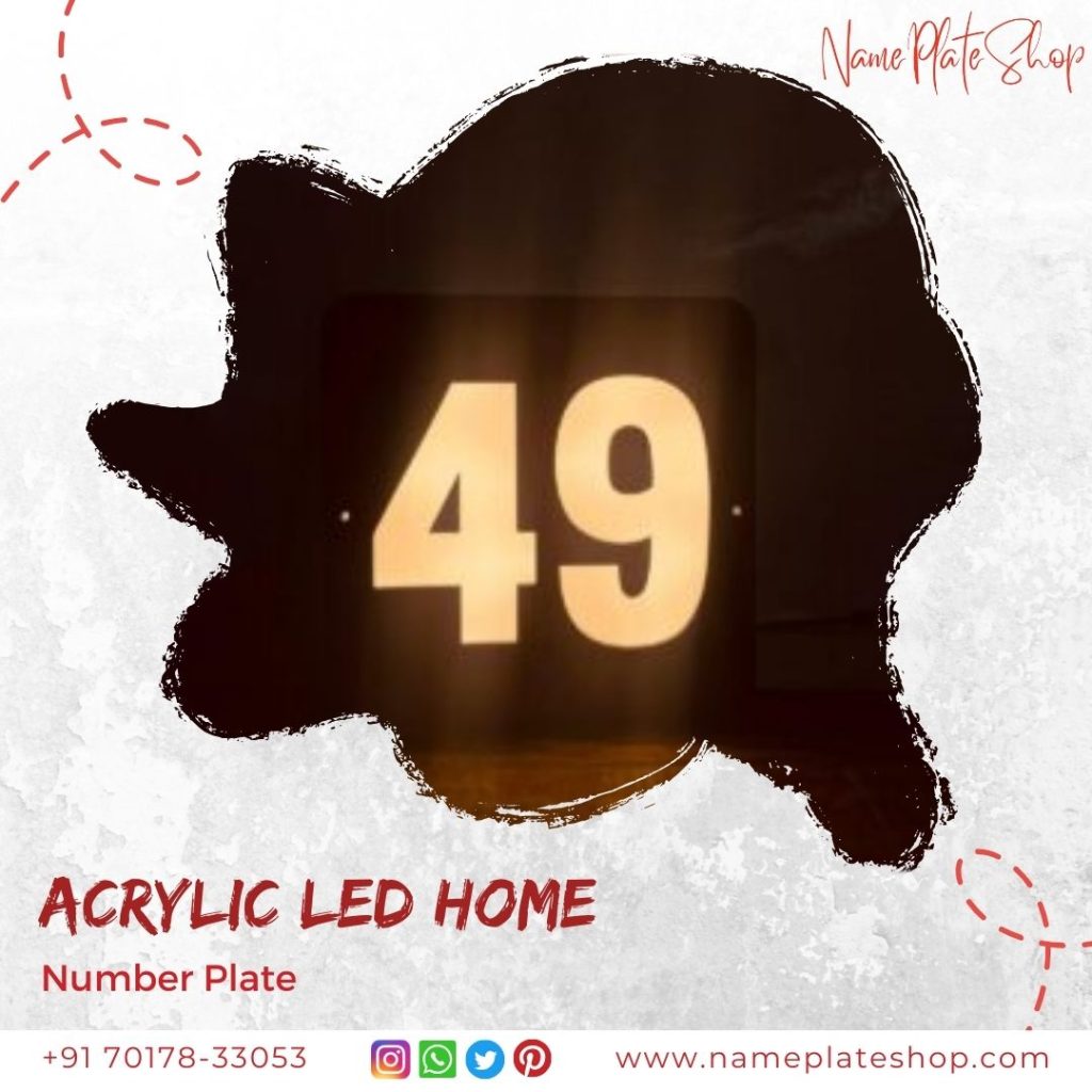 Acrylic LED Number Plate
