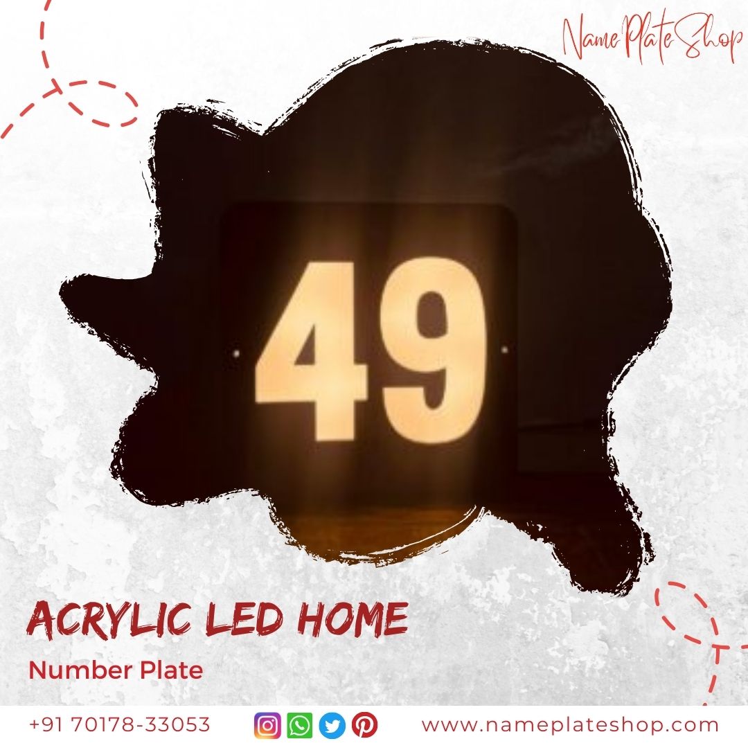 Acrylic LED Number Plate