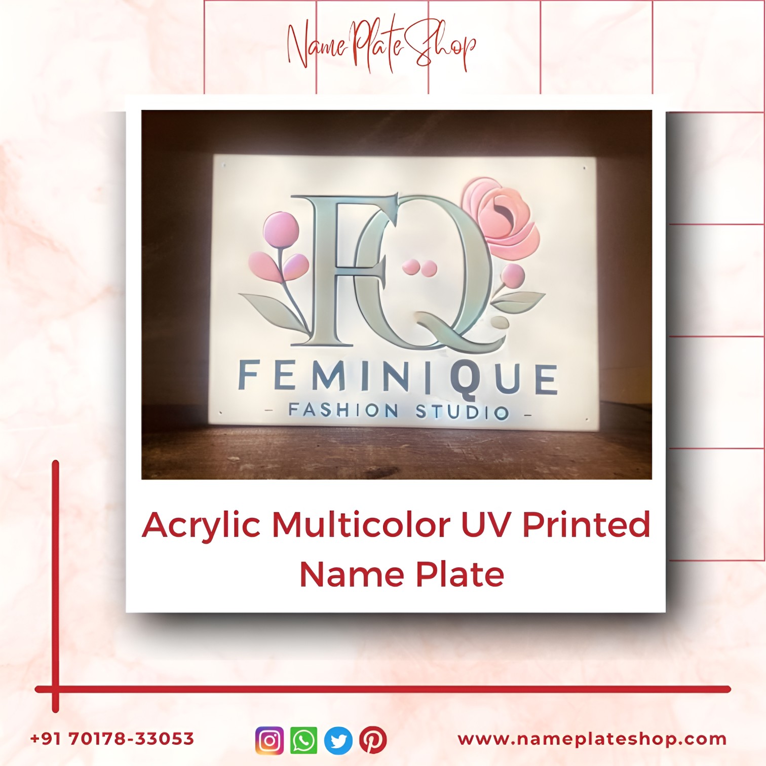 Acrylic UV Printed Nameplate