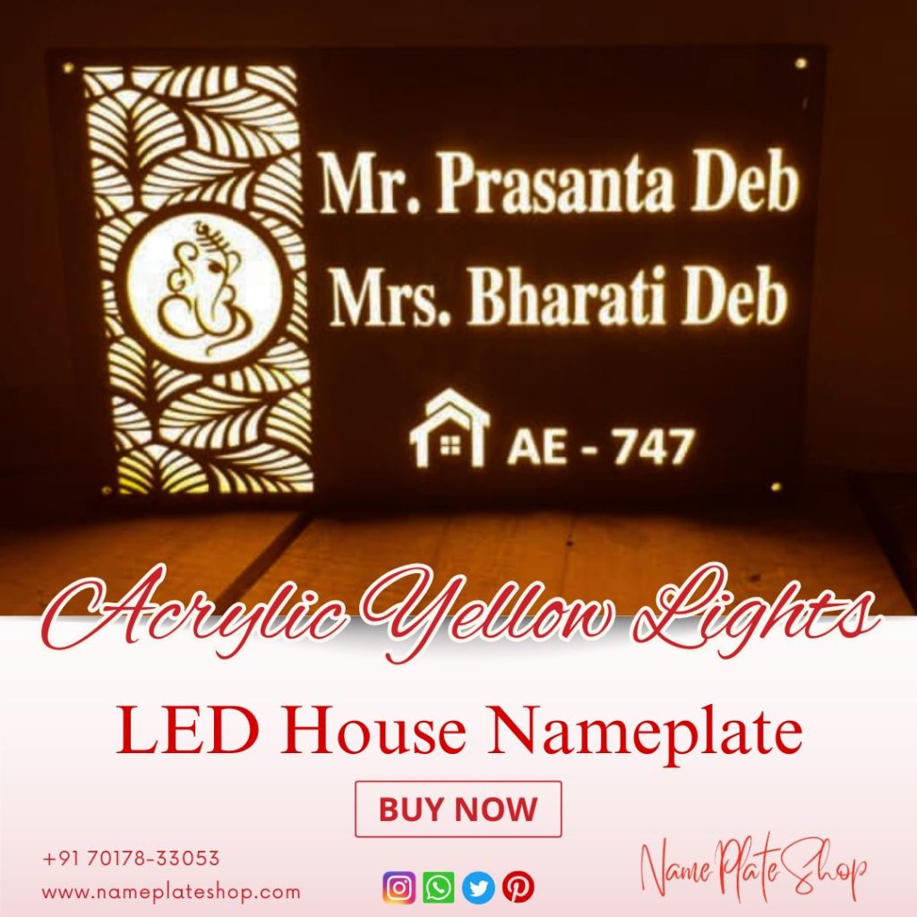 Acrylic Yellow Lights Nameplate