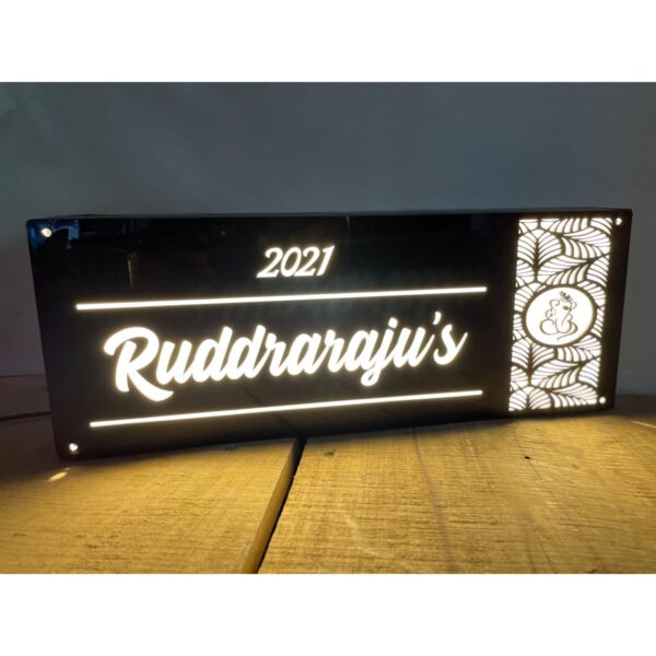 Designed Ruddrarajus LED Acrylic Name Plate 600x600