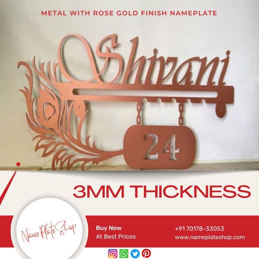 Rose Gold Finish Nameplate