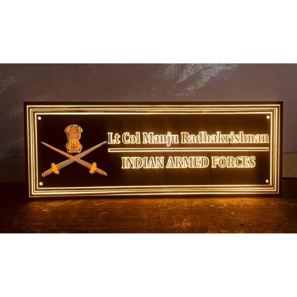 Unique Design Armed Forces Acrylic Led Name Plate 1 600x600