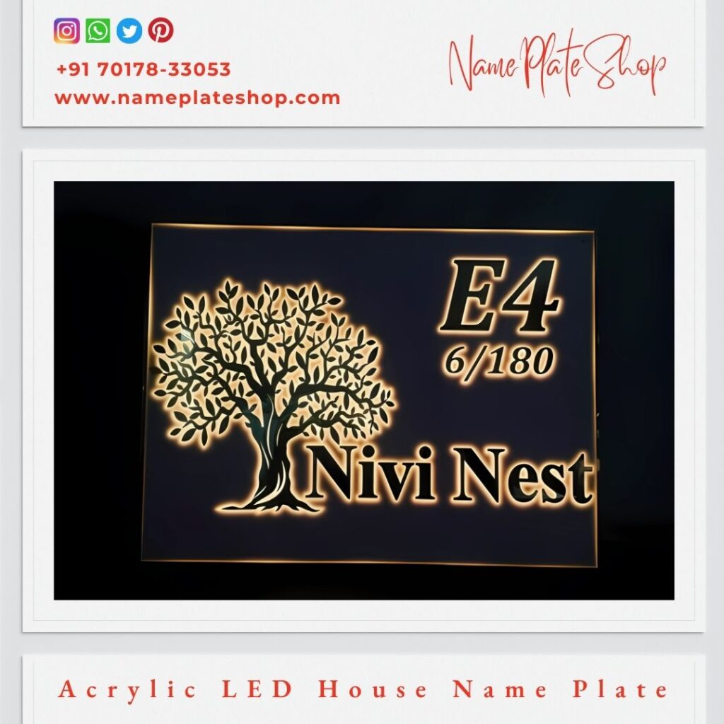 Acrylic LED House Nameplate
