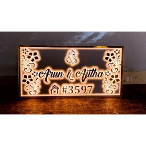 Elegant Acrylic Designer LED Name Plate For Home 1 300x300