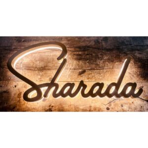 Unique Design Golden Metal Embossed Letters LED House Name Sign 1 300x300