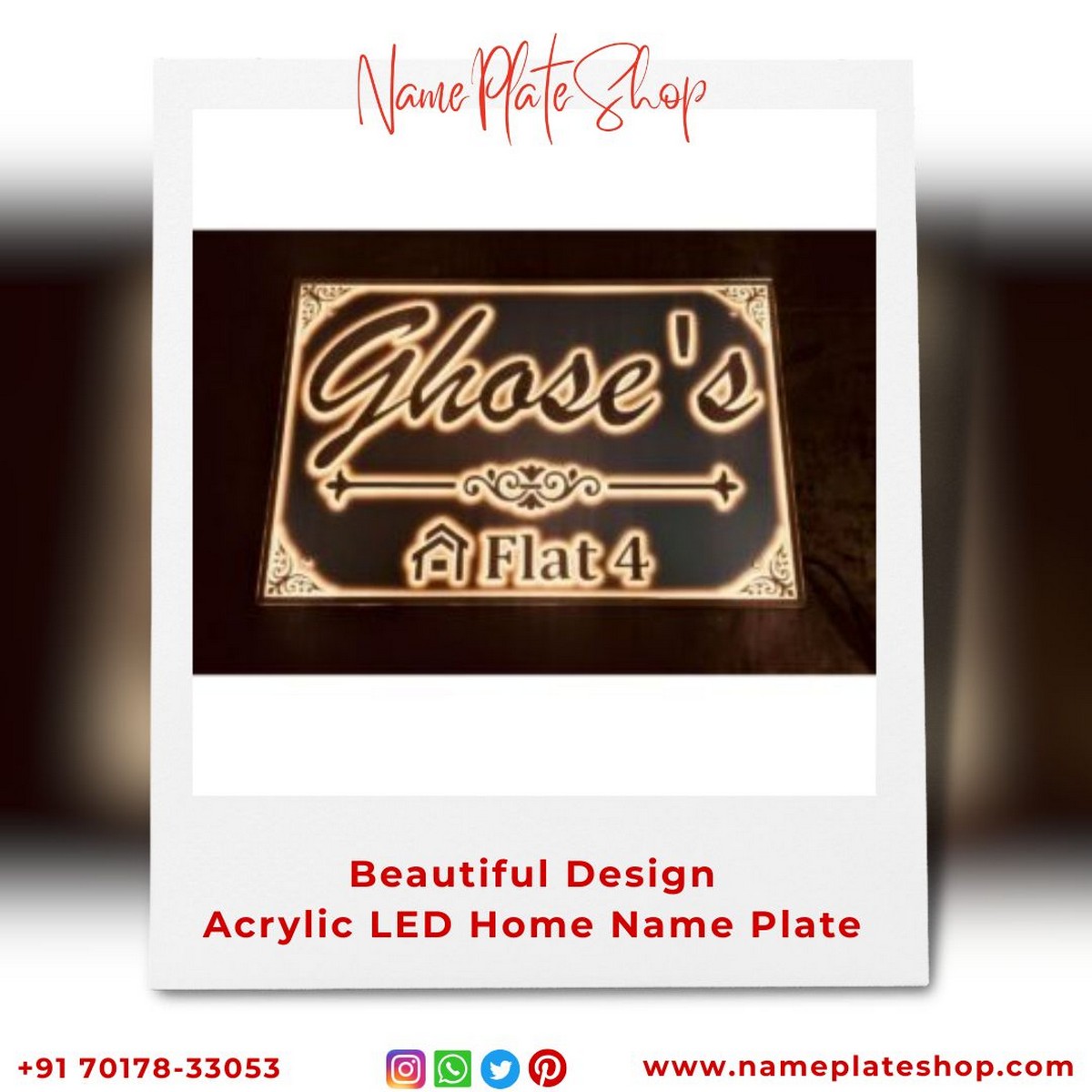 Acrylic LED Home Nameplate