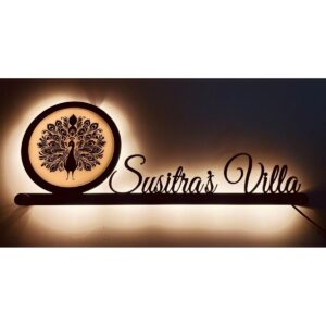 Designer Metal LED Home Name Plate 2
