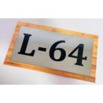 Stainless Steel Door Name Plate with Wooden Texture Acrylic 3