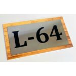 Stainless Steel Door Name Plate with Wooden Texture Acrylic 3 2