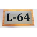 Stainless Steel Door Name Plate with Wooden Texture Acrylic 2