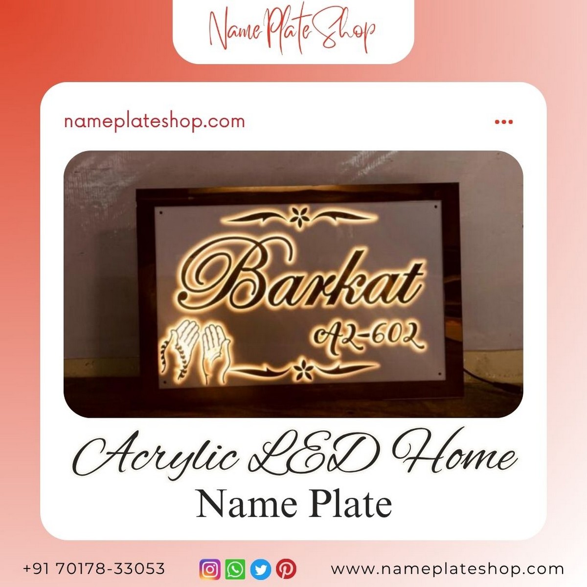 Acrylic LED Name Plate