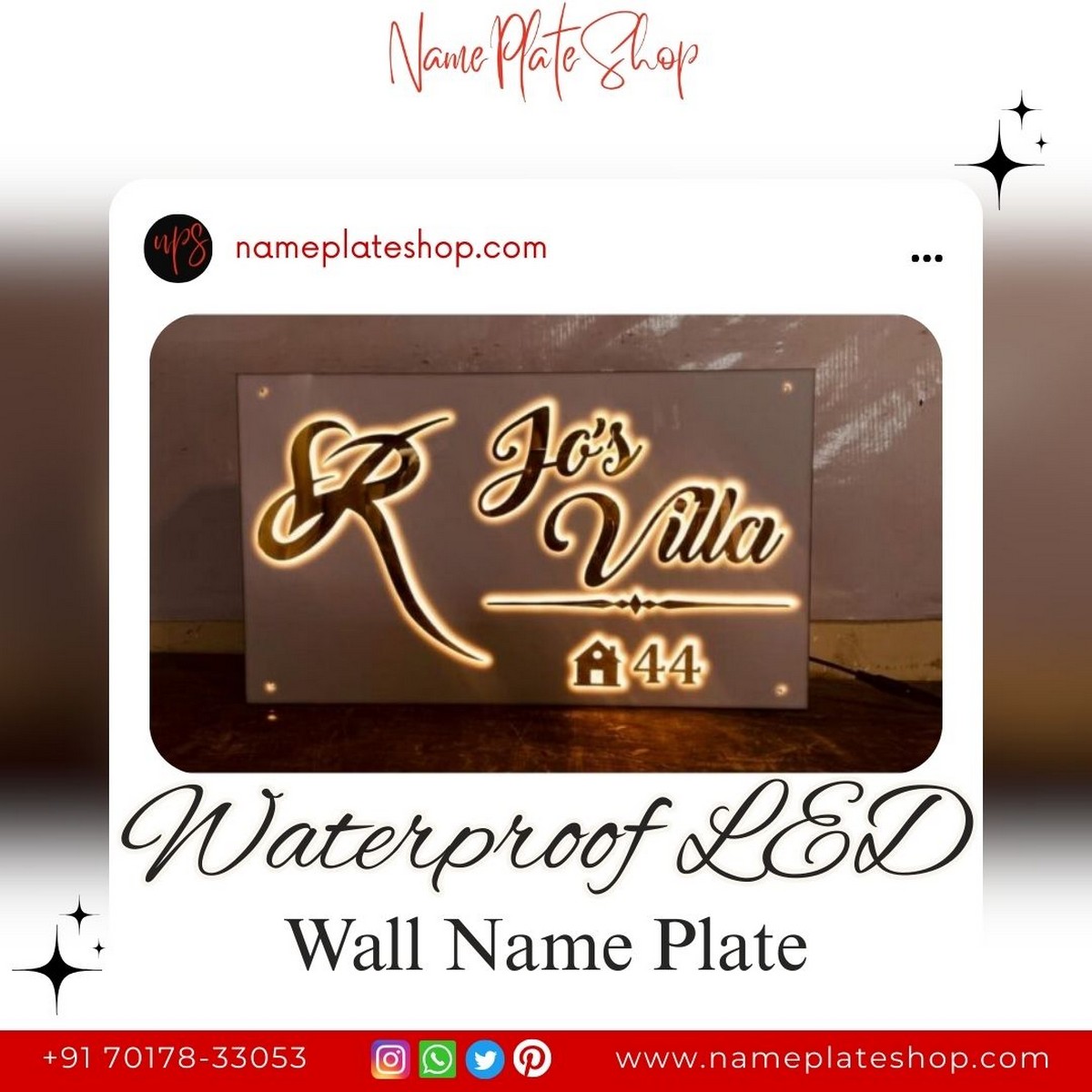 Waterproof LED Name Plate