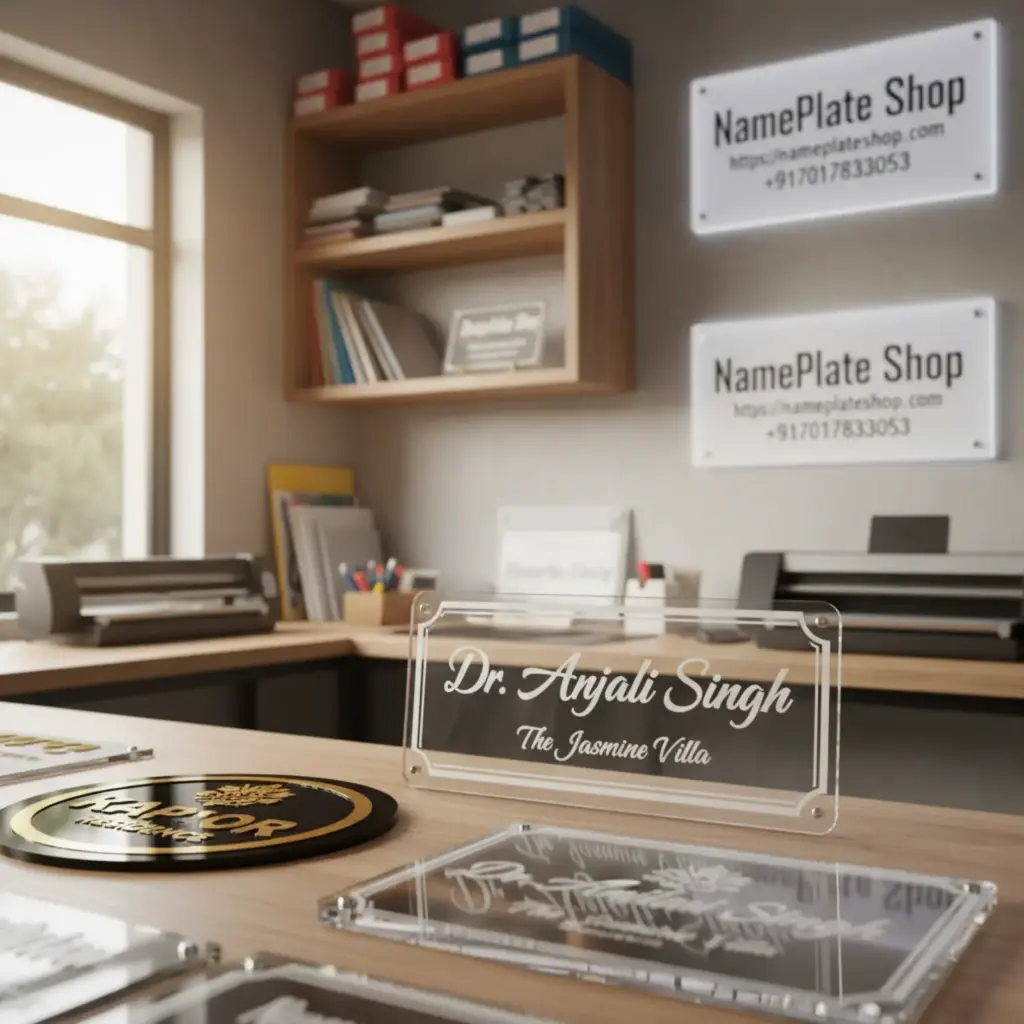 Acrylic Name Plate Shop India Custom Durable Designer Name Plates by NamePlate Shop