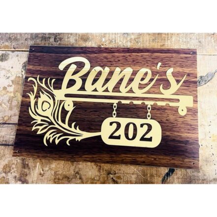Beautiful Wooden Texture Acrylic Personalized Embossed Letters Name Plate 1 441x441