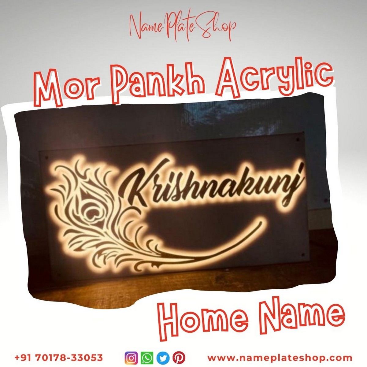 Mor Pankh Name Plate