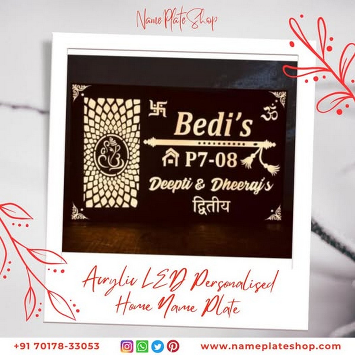 Acrylic LED Personalized Nameplate