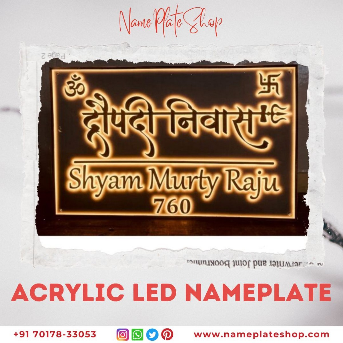 Acrylic Letters LED Nameplate