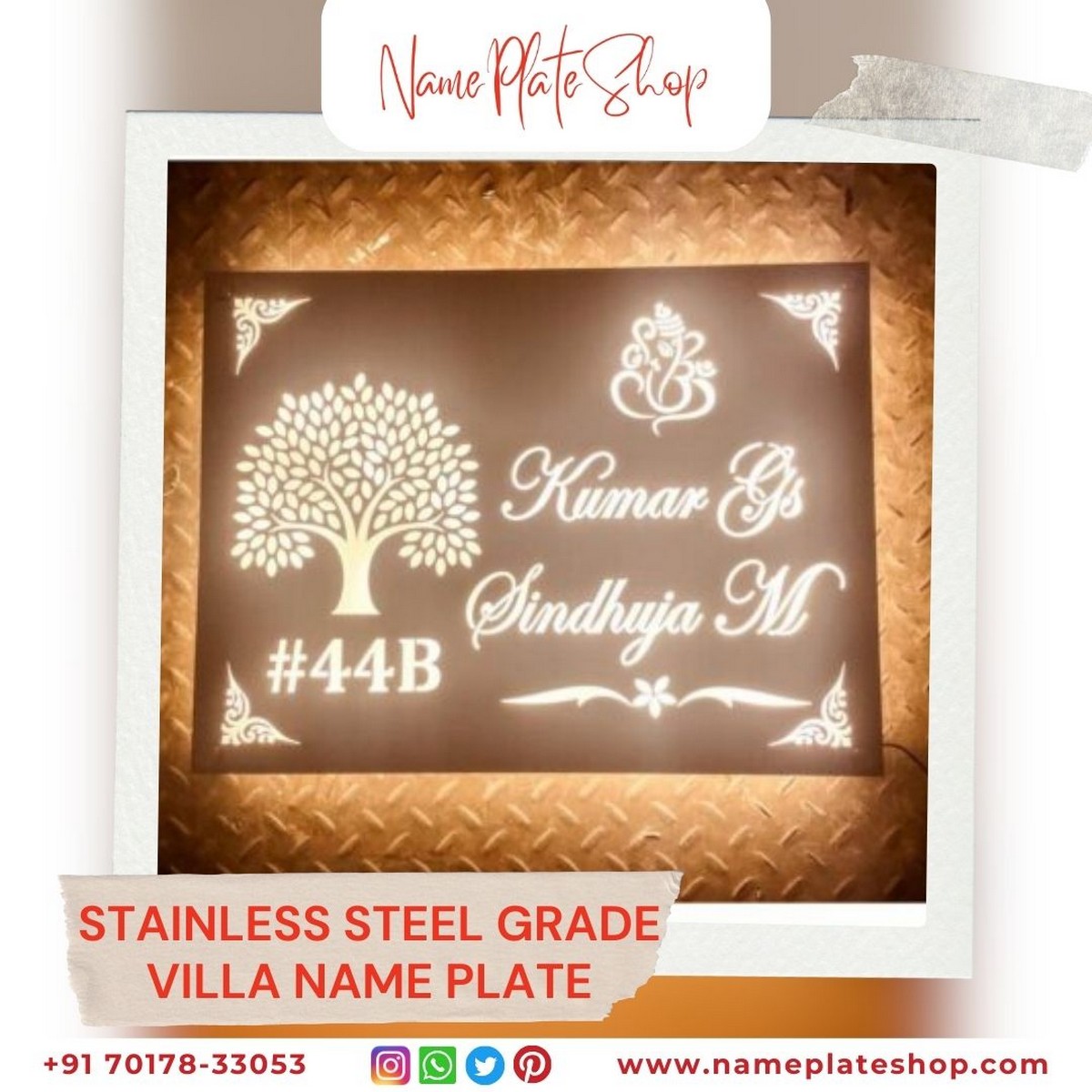 Stainless Steel Villa Nameplate