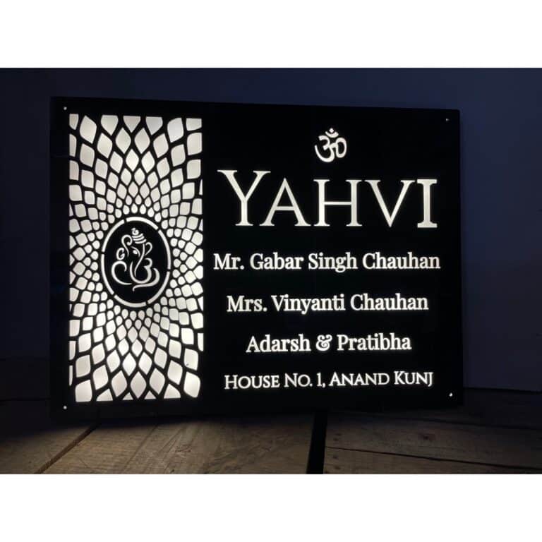 Acrylic Warm White LED Lights Nameplates 1 768x768