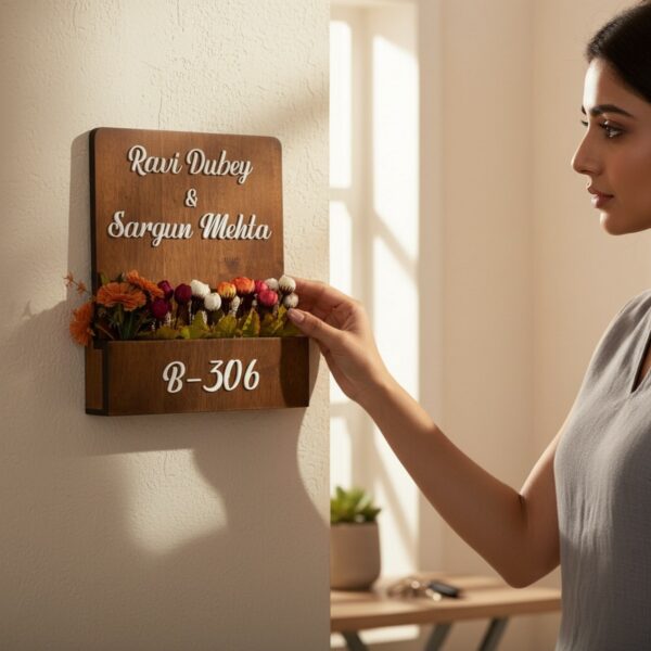 Brown Polish Planter Nameplate