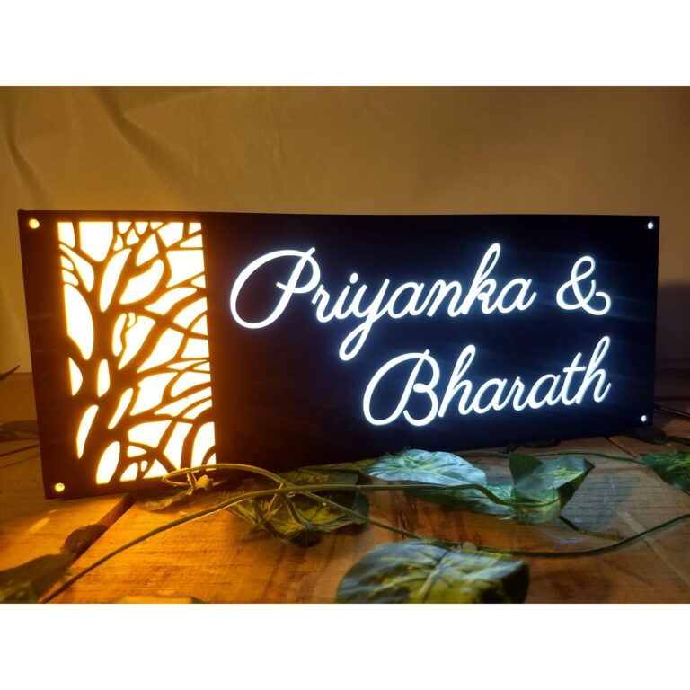 Customised Waterproof Acrylic LED Name Plate 768x768