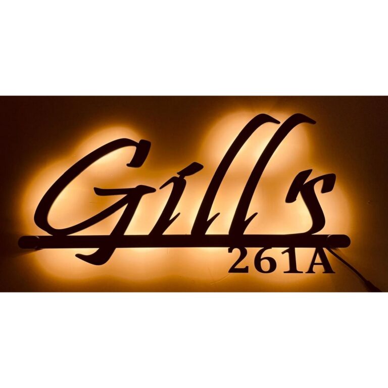 Gills Metal LED Home Name Plate 768x768