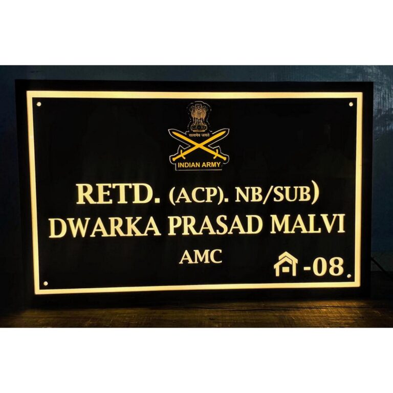Illuminate Your Patriotism with Our Indian Army Customisable Acrylic LED Plate 1 768x768