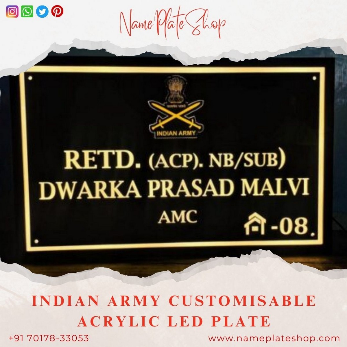 Patriotism Indian Army Plate