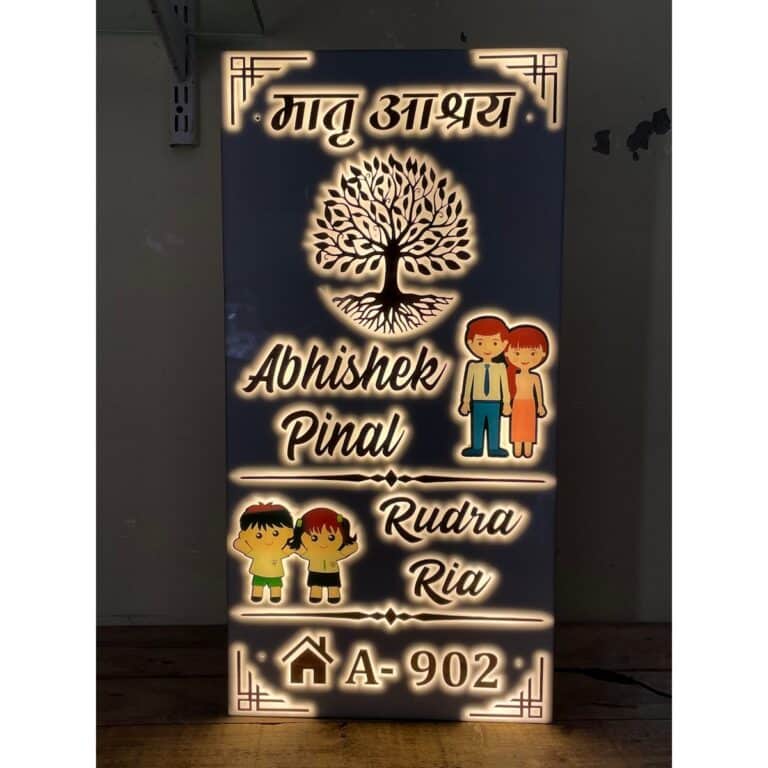 Rose Gold Acrylic Letters Waterproof Home Name Plate 768x768