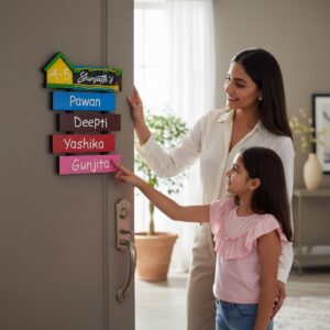 Stone Textured Wooden Nameplate