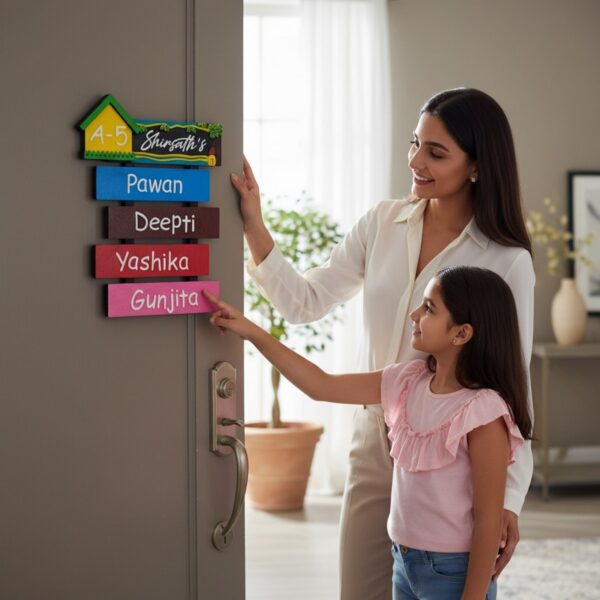 Stone Textured Wooden Nameplate