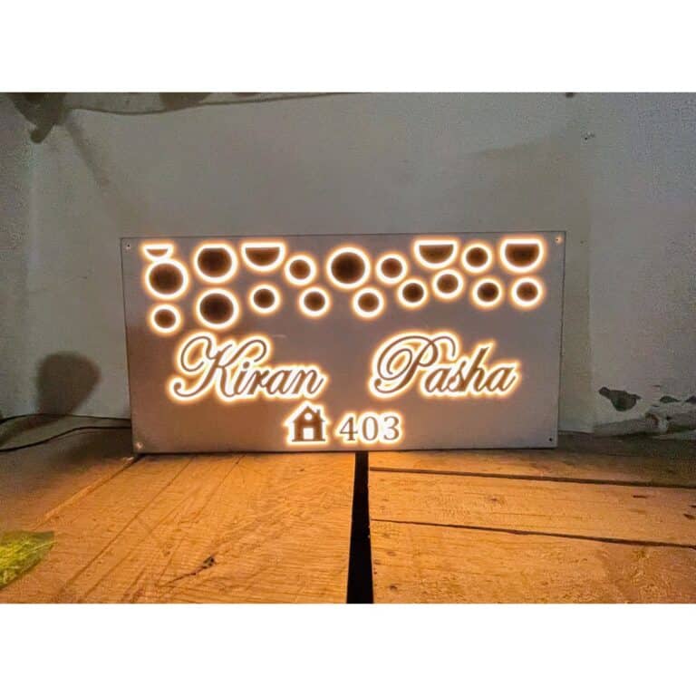 Warm White Led Acrylic Home Name Plate Online 1 768x768