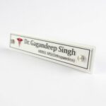 White Acrylic Desk Nameplate 4
