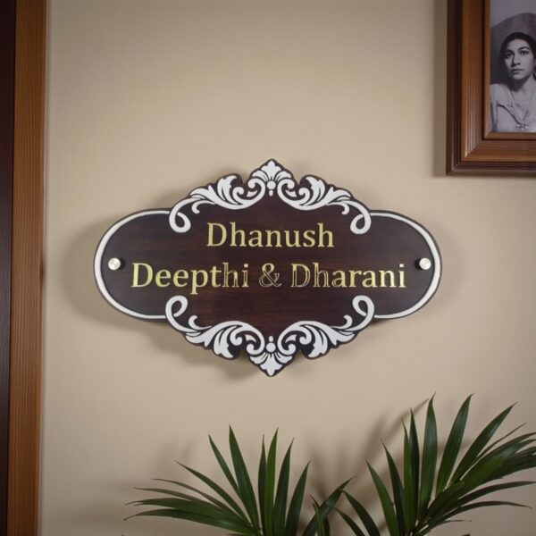 Wood Brown Polish Nameplate