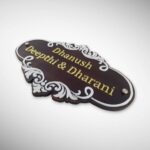 Wood Brown Polish Nameplate 3