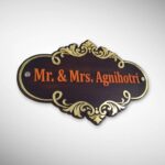 Wood Brown Polish Nameplate 3