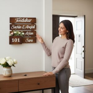 Wood Flower Pattern Nameplate