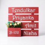 Wood Flower Pattern Nameplate 3