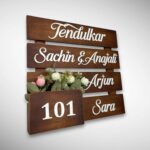 Wood Flower Pattern Nameplate 4