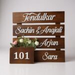 Wood Flower Pattern Nameplate 5
