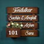 Wood Flower Pattern Nameplate 6