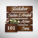Wood Flower Pattern Nameplate 7